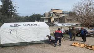 Torbalı Belediyesi'nden afetzedelere termal çadır