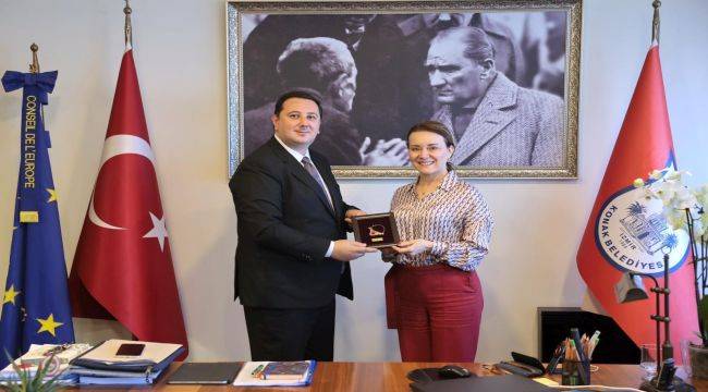 Konak'ta Makedonya rüzgarı esti: Başkan Mutlu, Enes İbrahim ve heyetini ağırladı